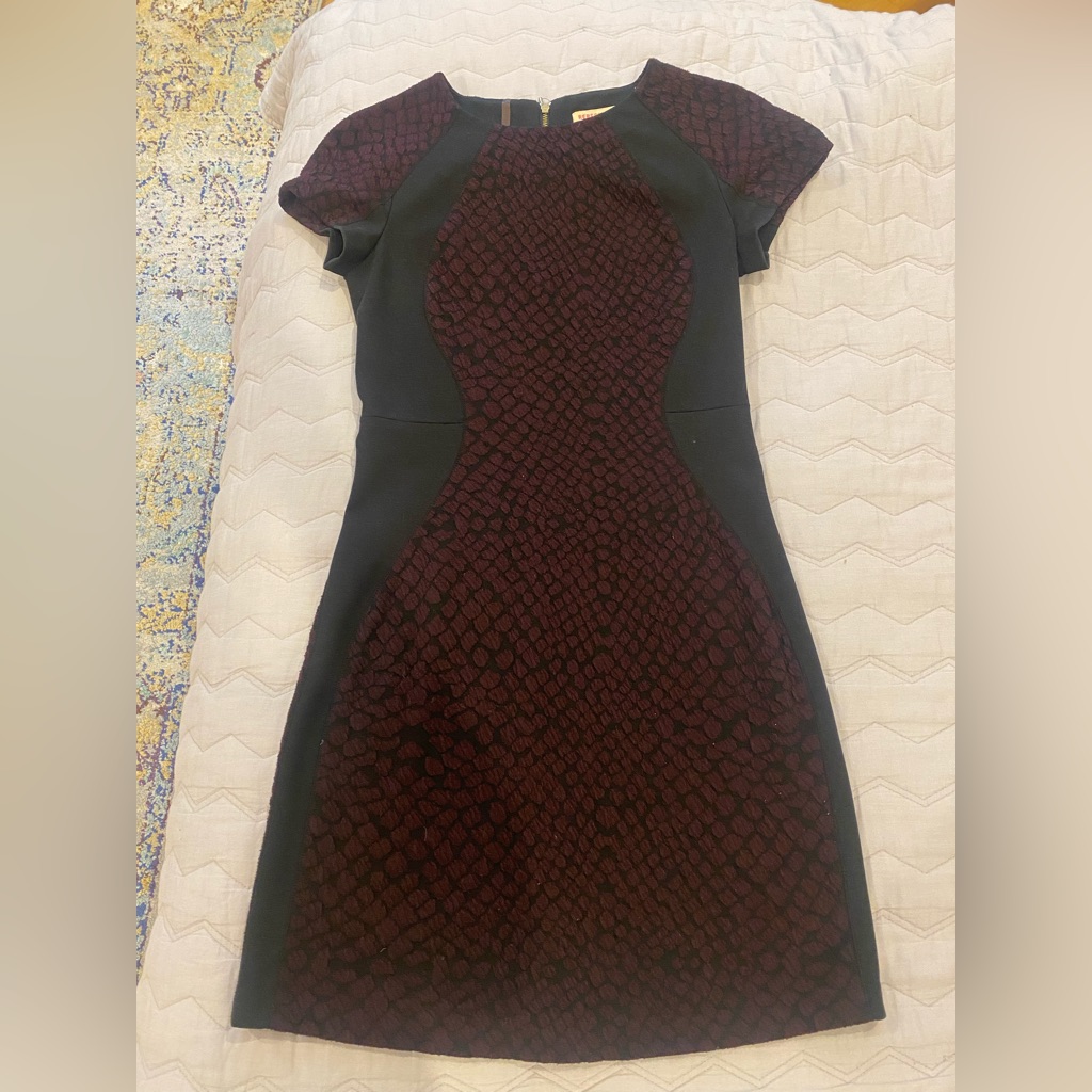 Rebecca Taylor Black And Maroon Dress